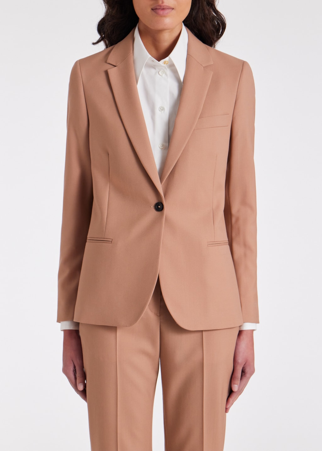 Women S Nude Wool Hopsack Blazer