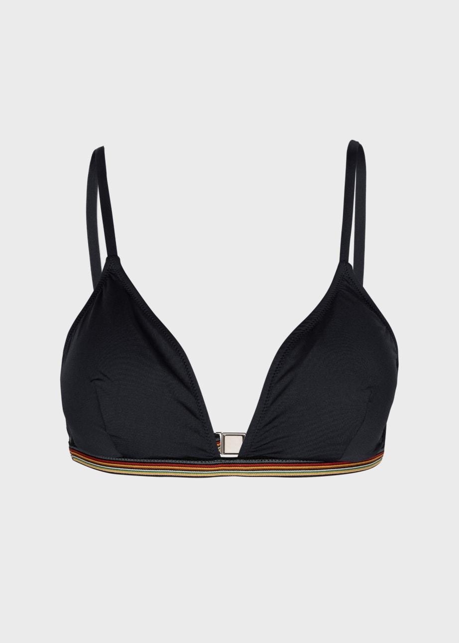 Women S Black Signature Stripe Bikini Top