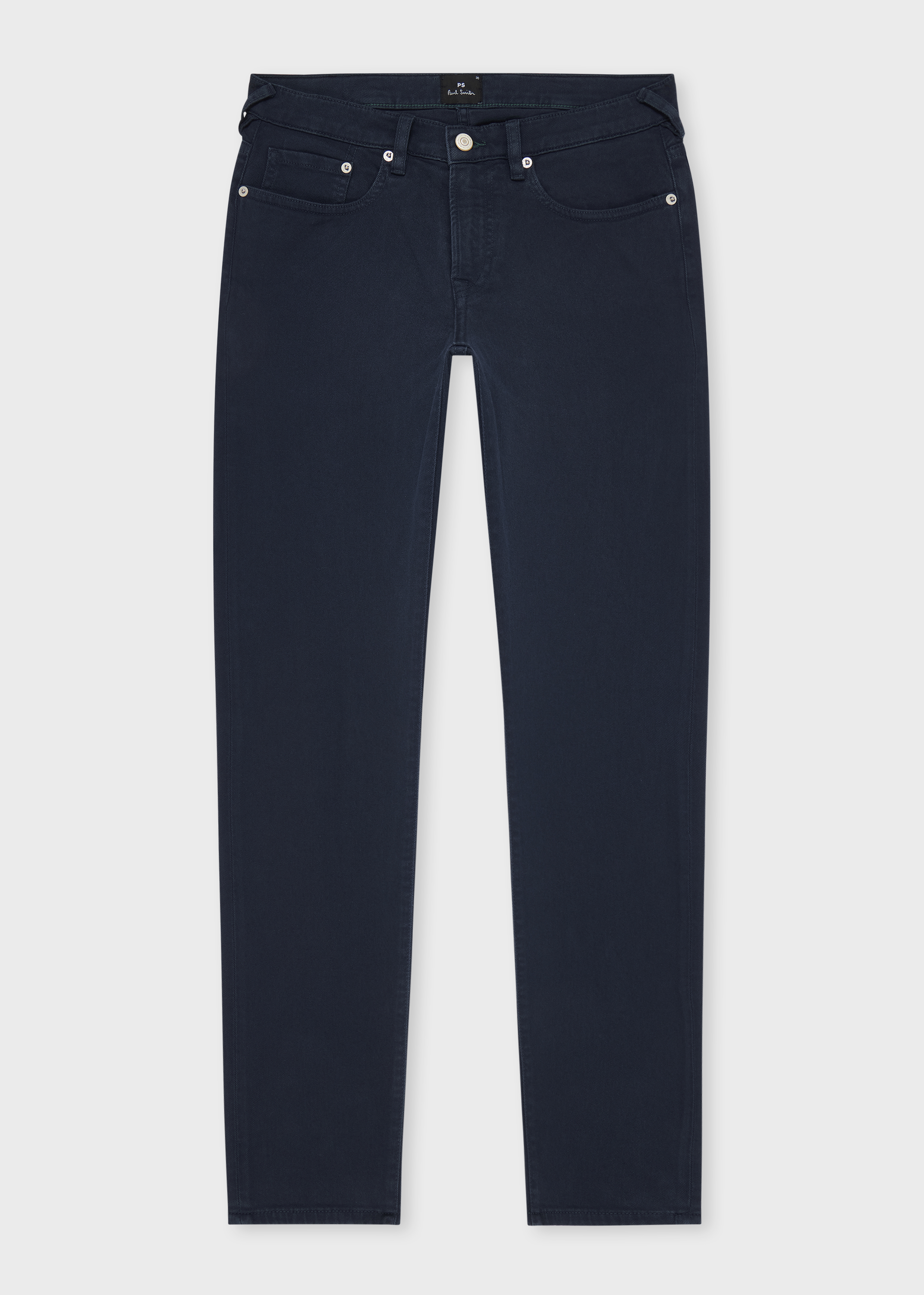 Tapered-Fit Navy Garment Dyed Organic Cotton-Stretch Jeans