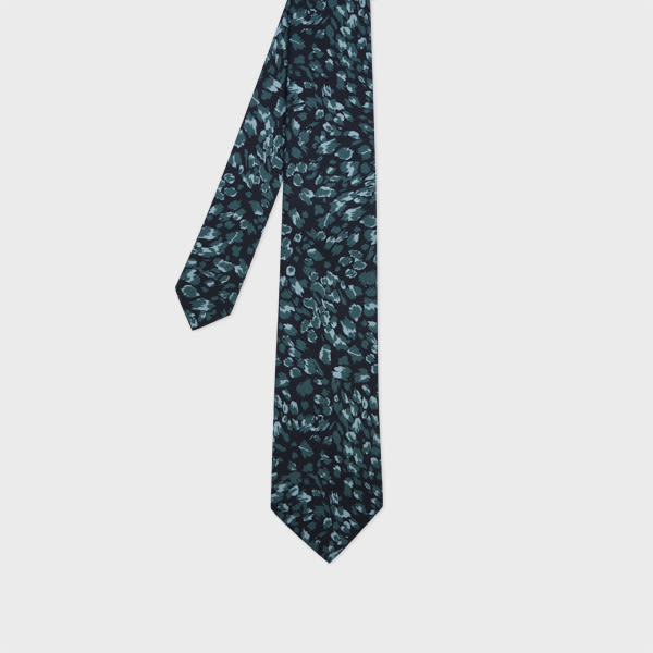 Paul Smith Men's Leopard-print Silk Tie In Blue