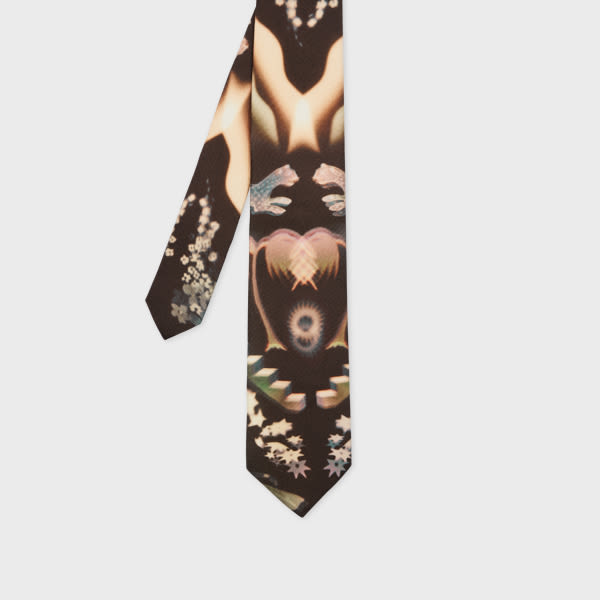 Paul Smith Black 'lumiere' Print Tie In Black