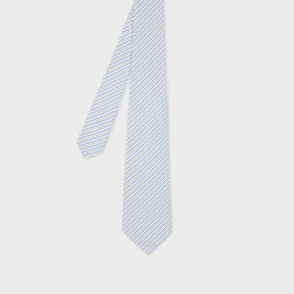 Paul Smith Pale Blue Cotton Multistripe Tie