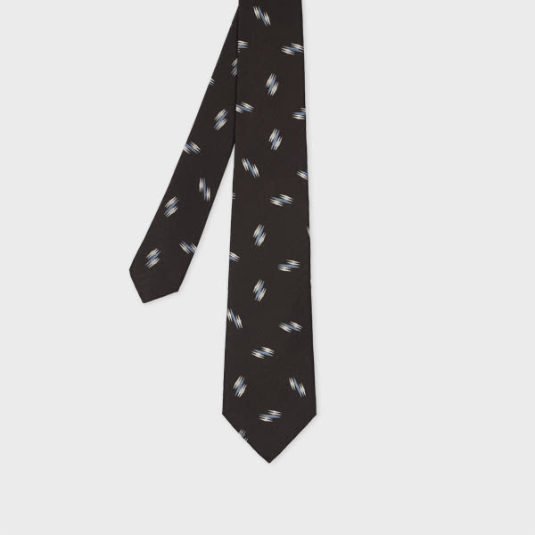 Paul Smith Abstract-pattern Silk Tie In Brown