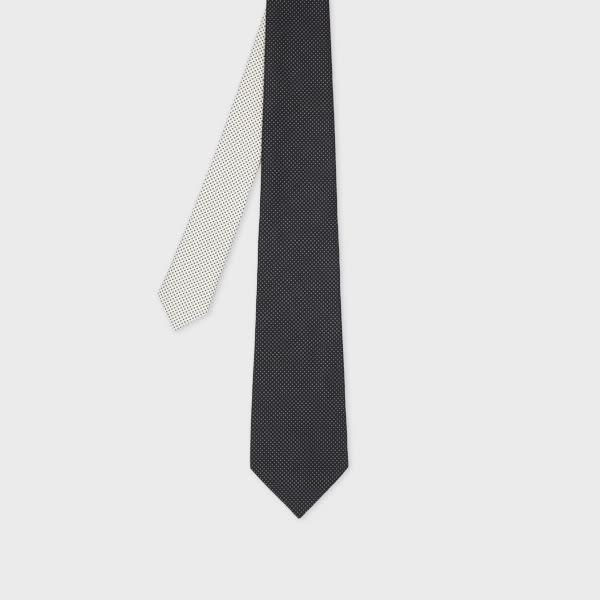 Paul Smith Black Silk Polka Dot Tie In Black