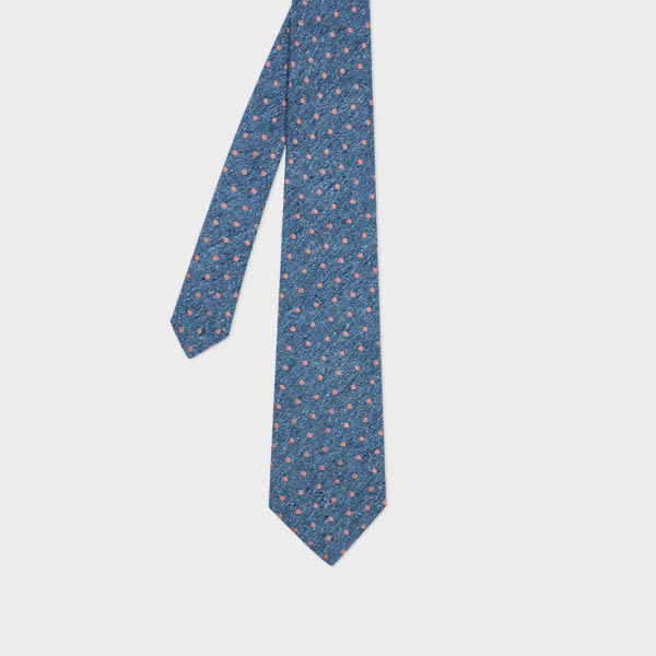 Paul Smith Blue Marl 'polka Dot' Tie