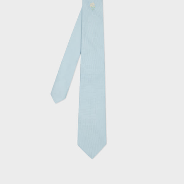 Paul Smith Light Blue Embroidery ‘Daisy’ Silk Tie Paul Smith Light Blue Embroidery ‘Daisy’ Silk Tie