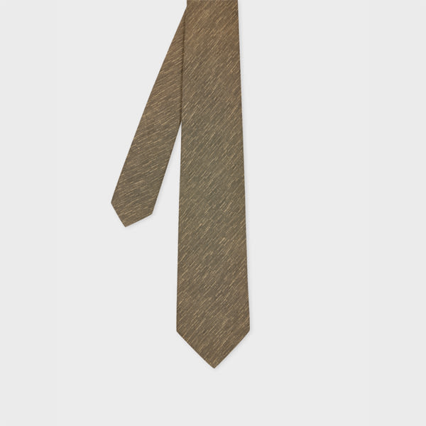 Paul Smith Brown Linen-silk Blend Textured Tie In Brown