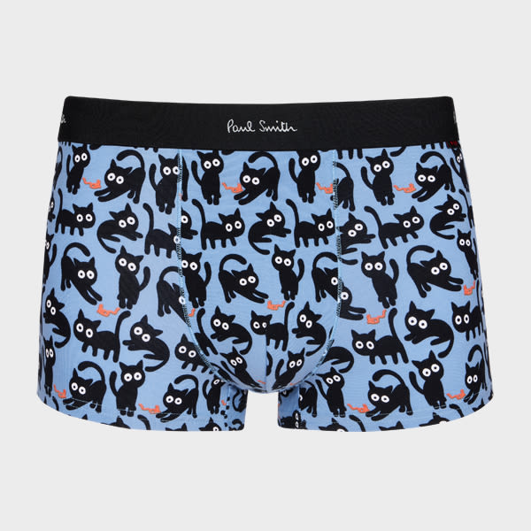 Paul Smith Blue 'cat' Print Boxer Briefs In Blue