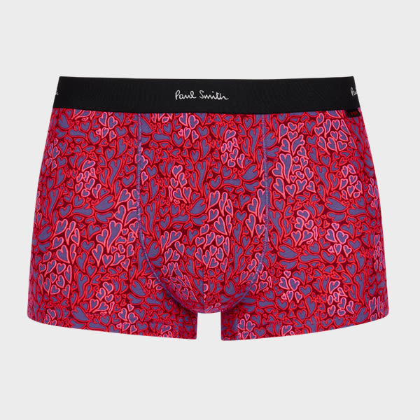 Paul Smith Red 'wibbly Heart' Valentines Boxer Briefs In Red