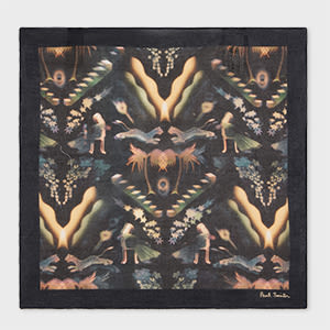 Paul Smith 'lumiere' Print Pocket Square Black In Black