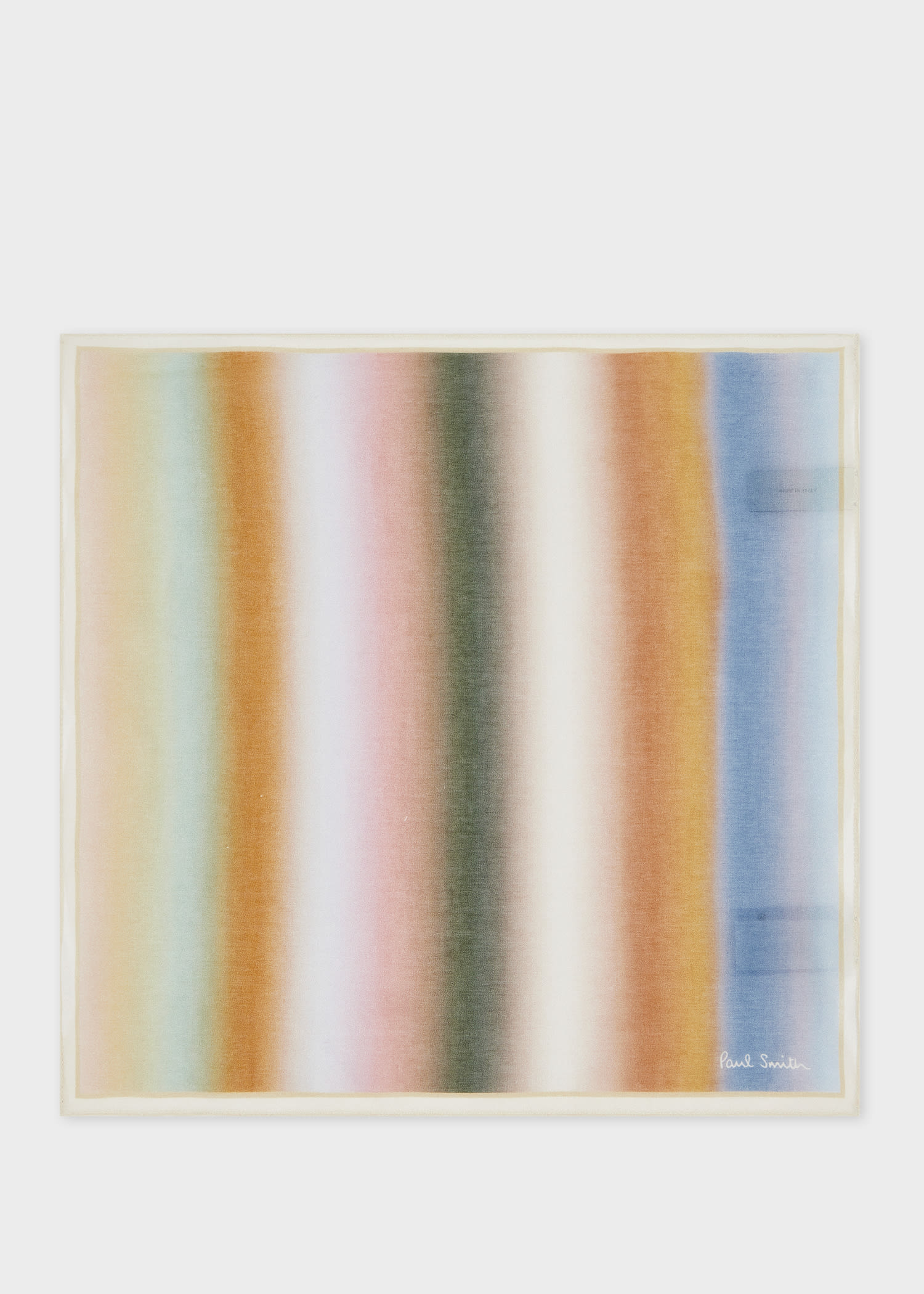 Paul Smith Cotton Multicolour Stripe Pocket Square In Multicolour