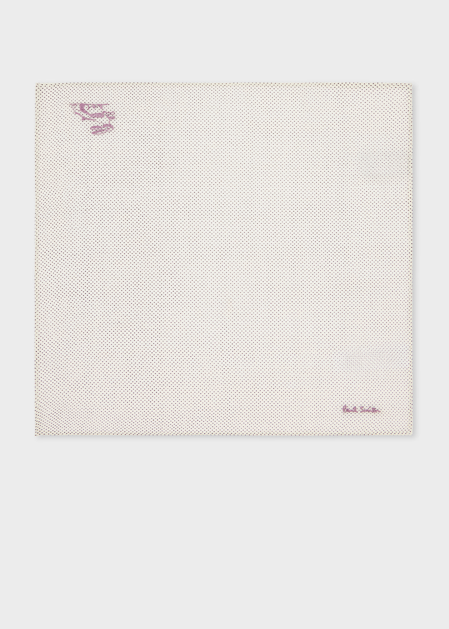 Paul Smith Silk-Blend Cream Pocket Square White