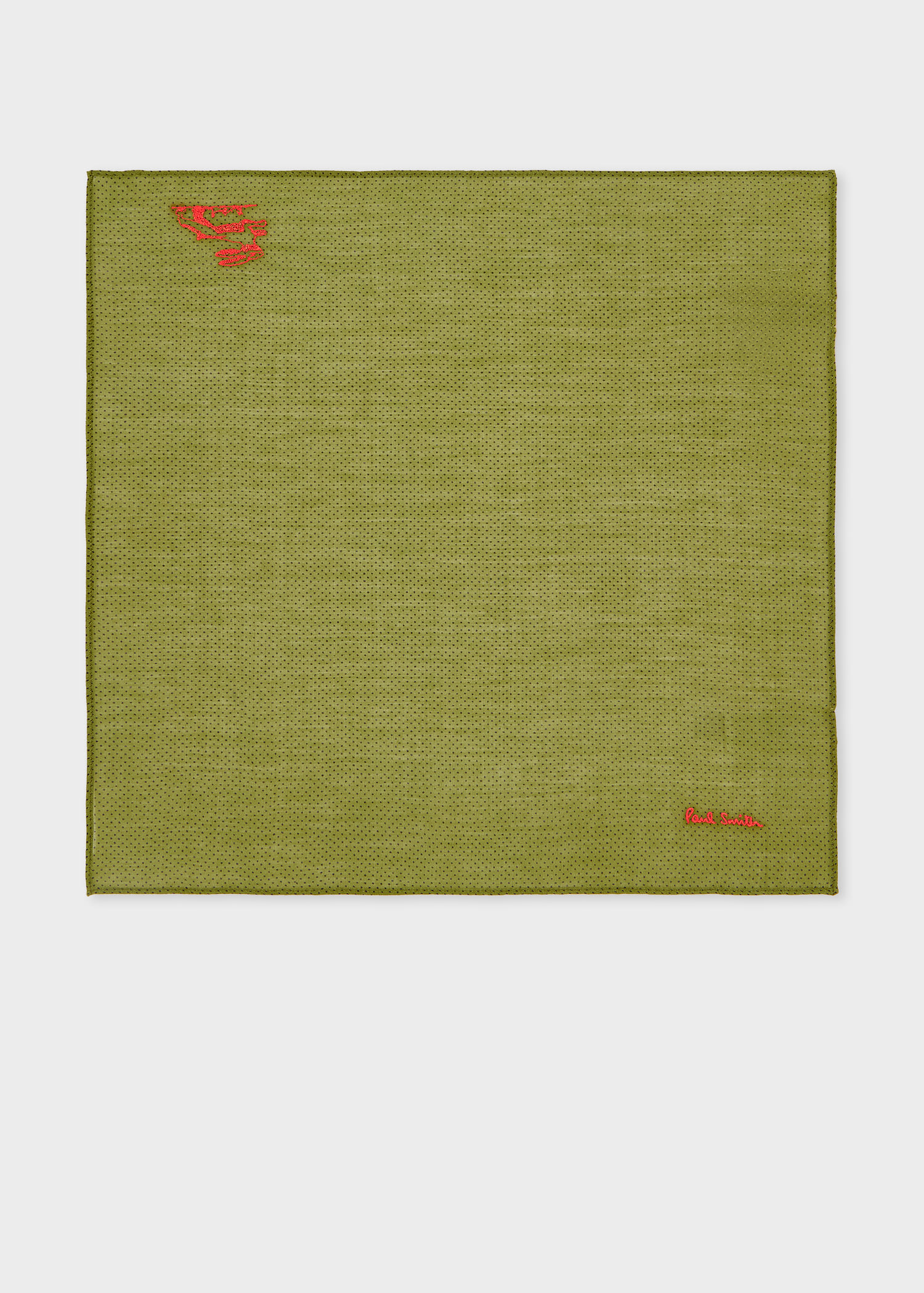 Paul Smith Silk-blend Khaki Pocket Square Green