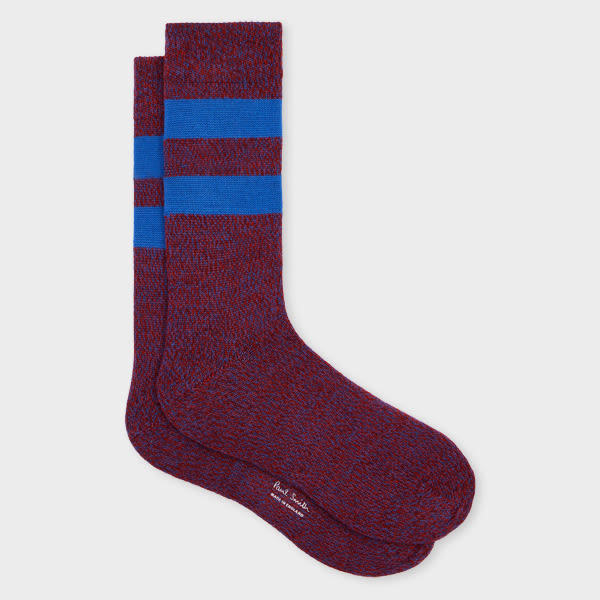 Paul Smith Burgundy Twisted Wool-blend Socks Red In Burgundy