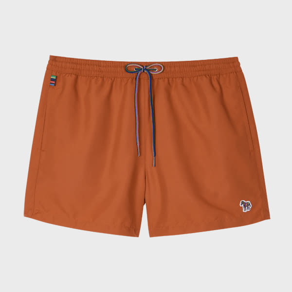 Paul Smith Rust Orange Zebra Logo Swim Shorts