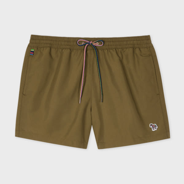 Paul Smith Military Green Zebra Logo Swim Shorts