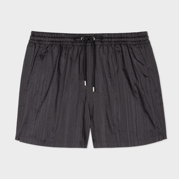 Paul Smith Black 'Shadow Stripe' Swim Shorts