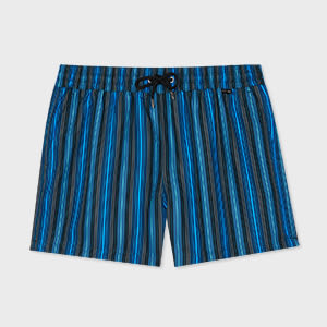 Paul Smith Navy Multi-Stripe Swim Shorts Blue