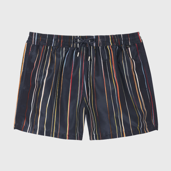 Paul Smith Navy 'Signature Pinstripe' Swim Shorts Blue