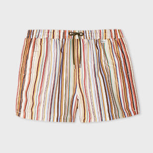 Paul Smith 'painted Signature Stripe' Swim Shorts Multicolour In Animal Print