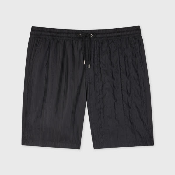 Paul Smith Black 'Shadow Stripe' Long Swim Shorts