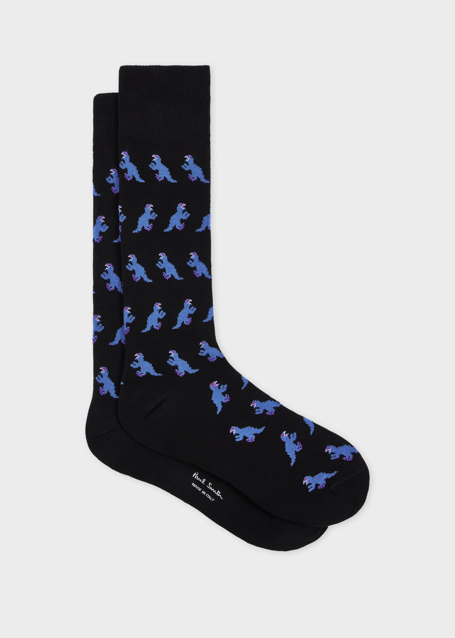 Paul Smith Black Cotton-blend Dino Socks