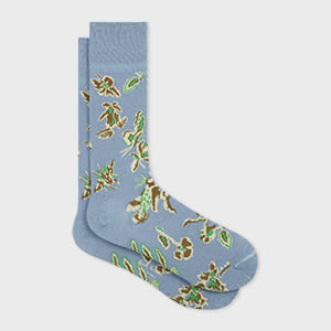 Paul Smith Pale Blue Cotton-blend 'bohemia' Socks