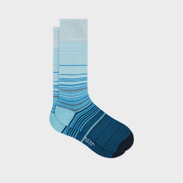 Paul Smith Blue Gradient Stripe Socks In Blue