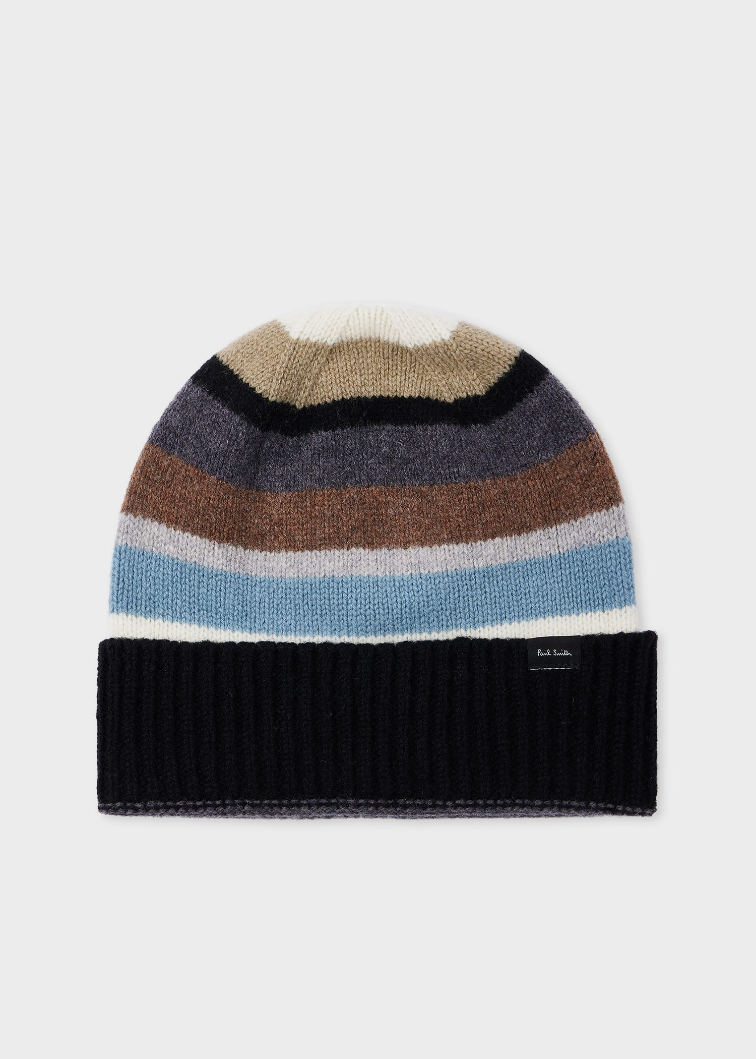 Paul Smith Black 'seasonal Stripe' Beanie In Black