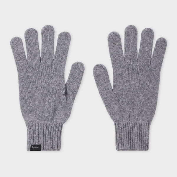 Paul Smith Grey Cashmere-blend Gloves In Gray