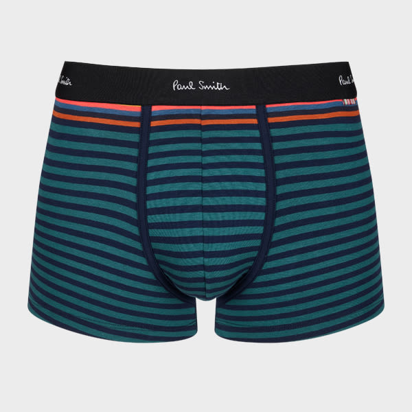 Paul Smith Teal And Navy Stripe Boxer Briefs Blue