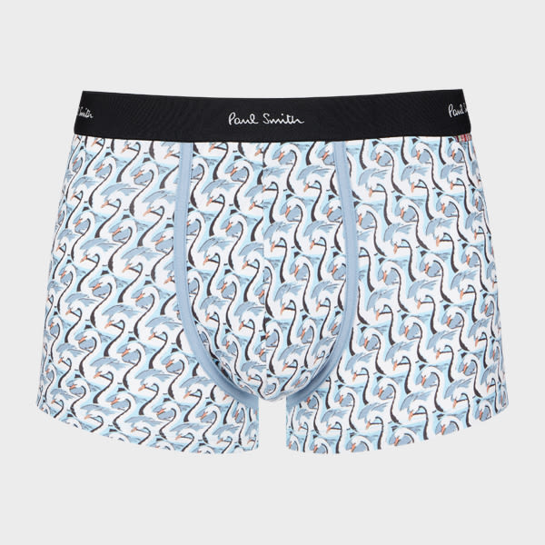 Paul Smith Light Blue 'swan' Print Boxer Briefs
