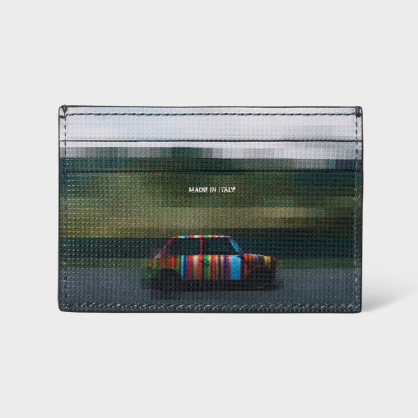 Paul Smith Black Leather 'Pixelated Mini' Card Holder
