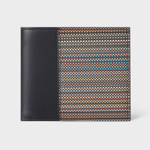 Paul Smith Black 'Signature Stripe' Coated Canvas Billfold Wallet,