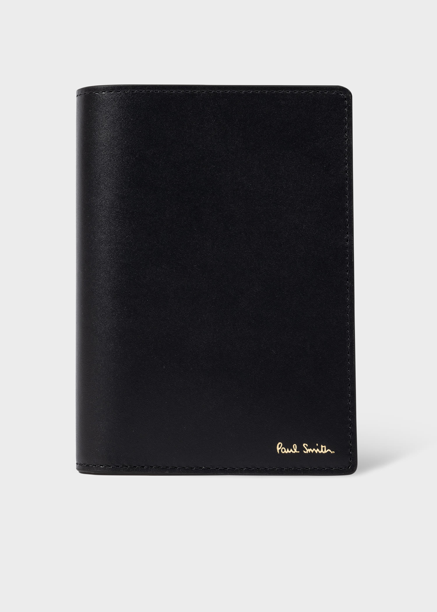 Paul Smith Black 'signature Stripe' Interior Leather Passport Cover