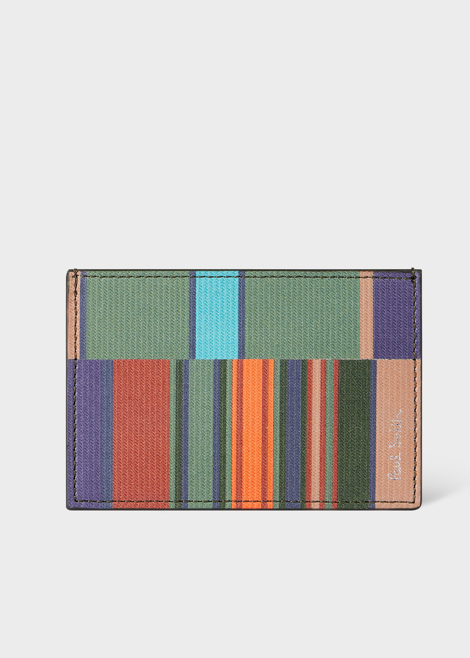 Paul Smith Leather 'seasonal Stripe' Credit Card Holder Multicolour