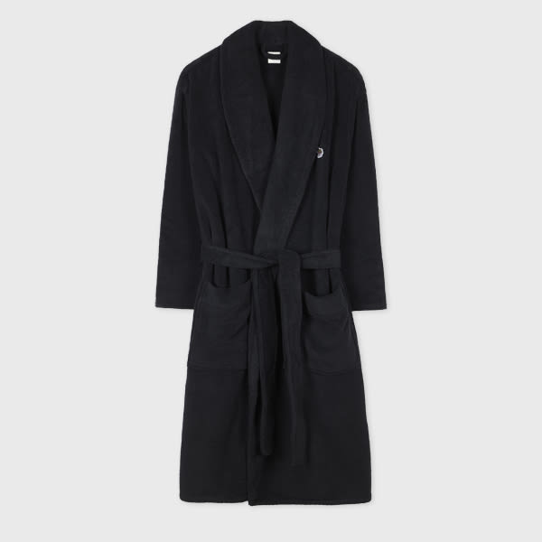 Paul Smith Black Zebra Logo Towelling Dressing Gown