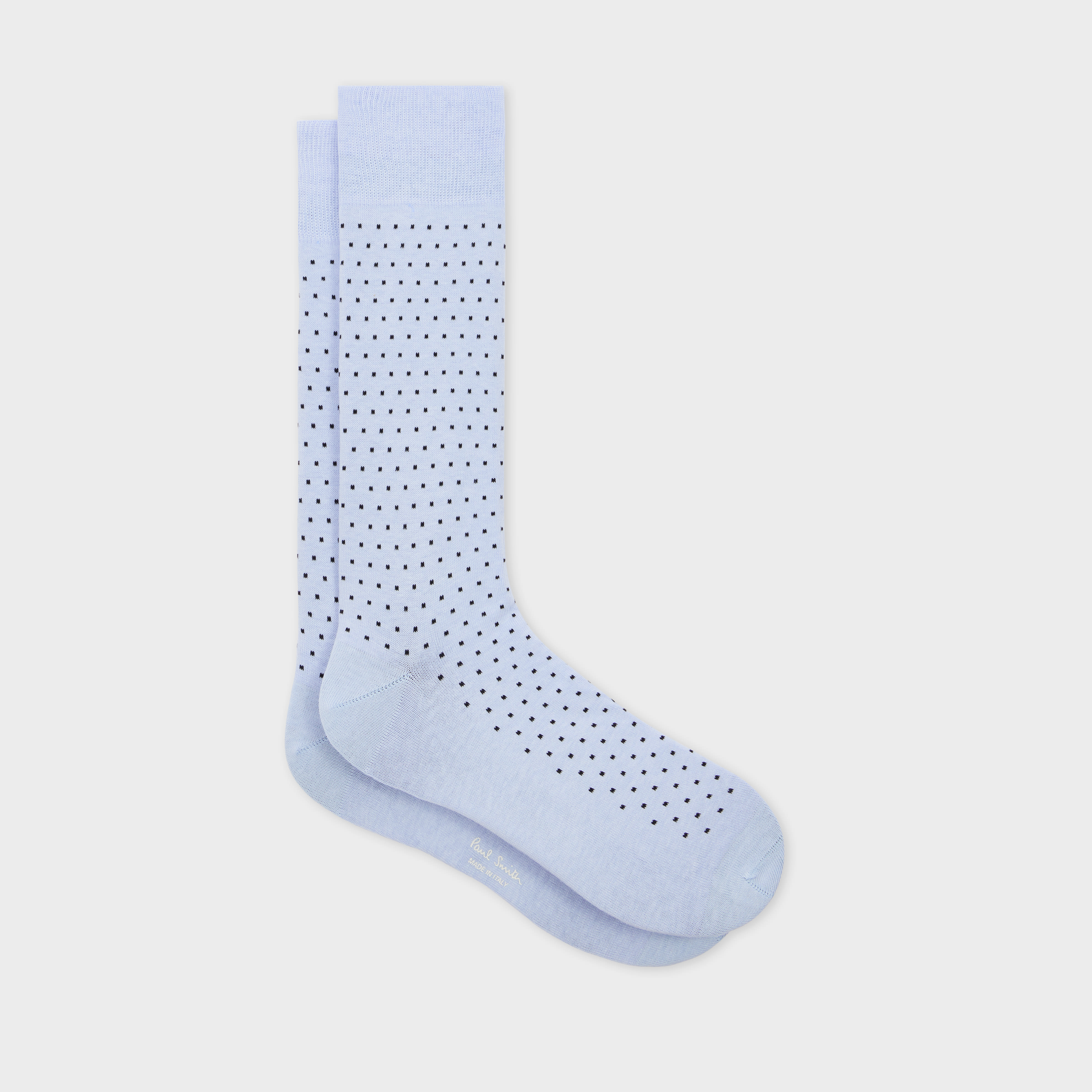 Paul Smith Pale Blue Wool Polka Dot Socks