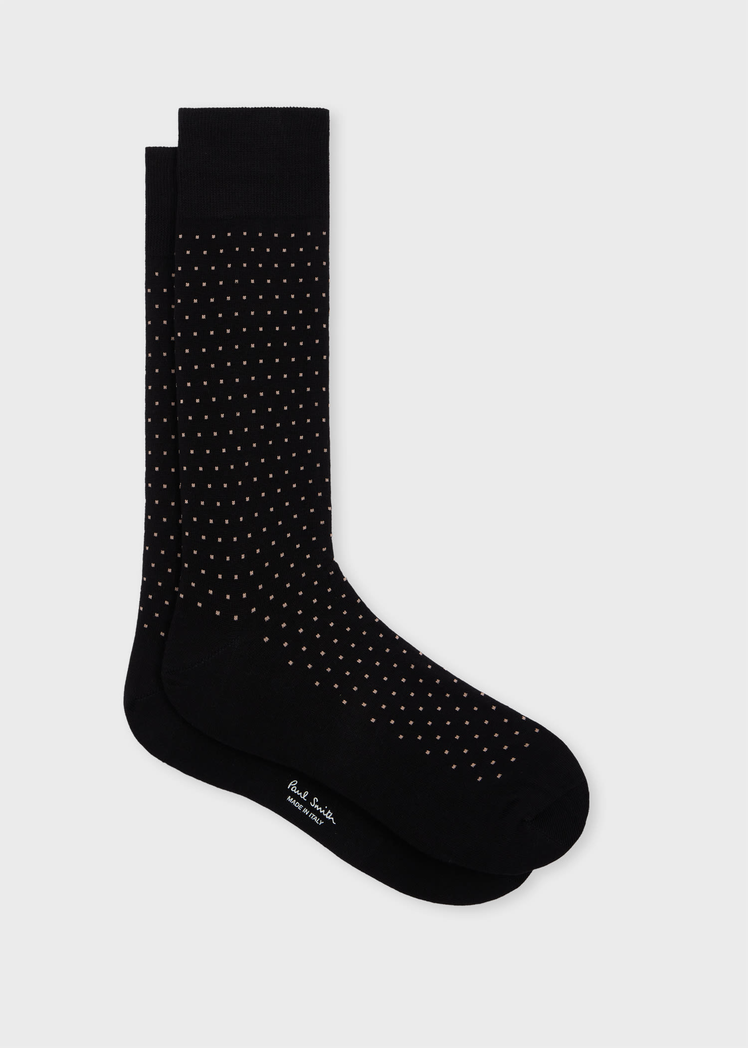 Paul Smith Black Wool Polka Dot Socks In Black