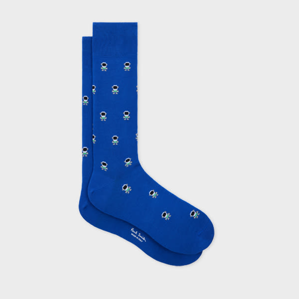 Paul Smith Blue 'astronaut' Socks In Blue