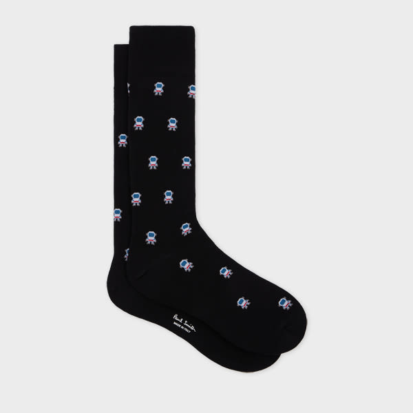Paul Smith Navy 'astronaut' Socks Blue In Black