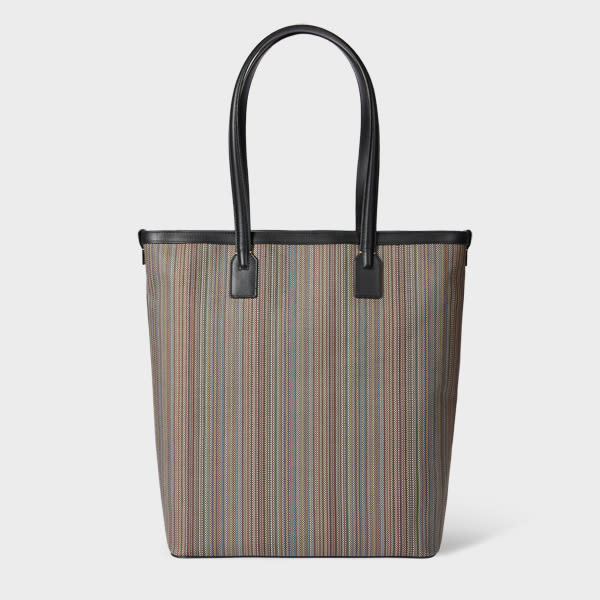 Paul Smith 'Signature Stripe' Coated Canvas Tote Bag Multicolour