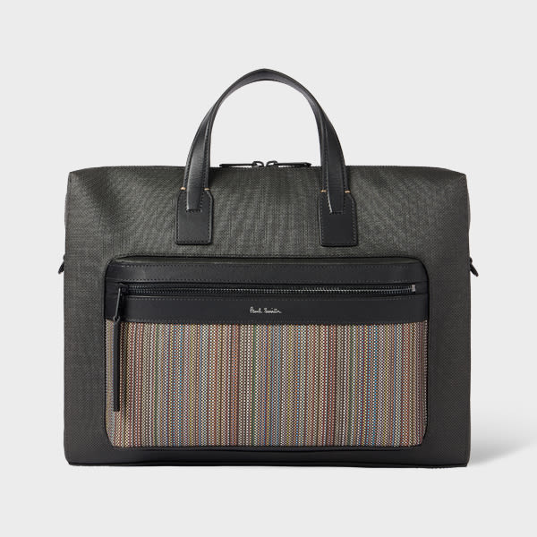 Paul Smith 'Signature Stripe' Coated Canvas Folio Multicolour