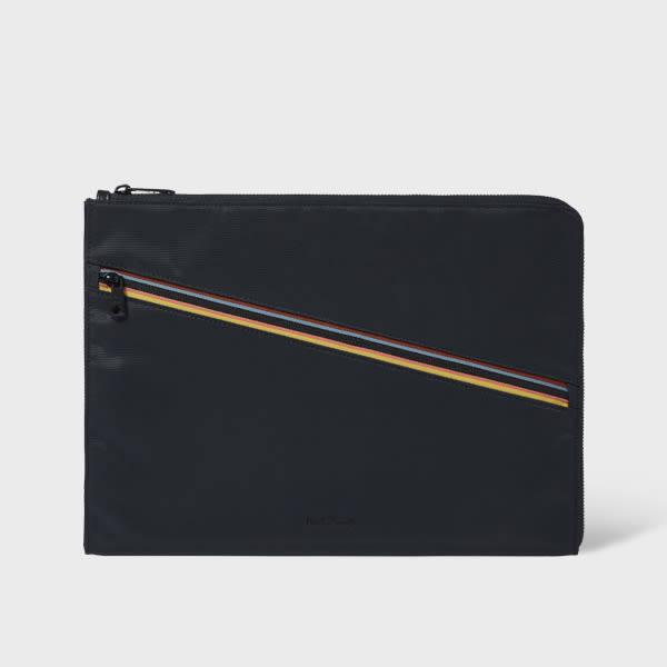 Paul Smith Navy Blue 'Artist Stripe' Document Case