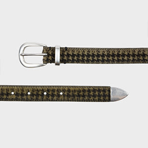 Paul Smith Green Houndstooth Pony Skin Belt In Green