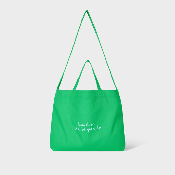 Paul Smith Green Cotton-Canvas Quote Tote Bag
