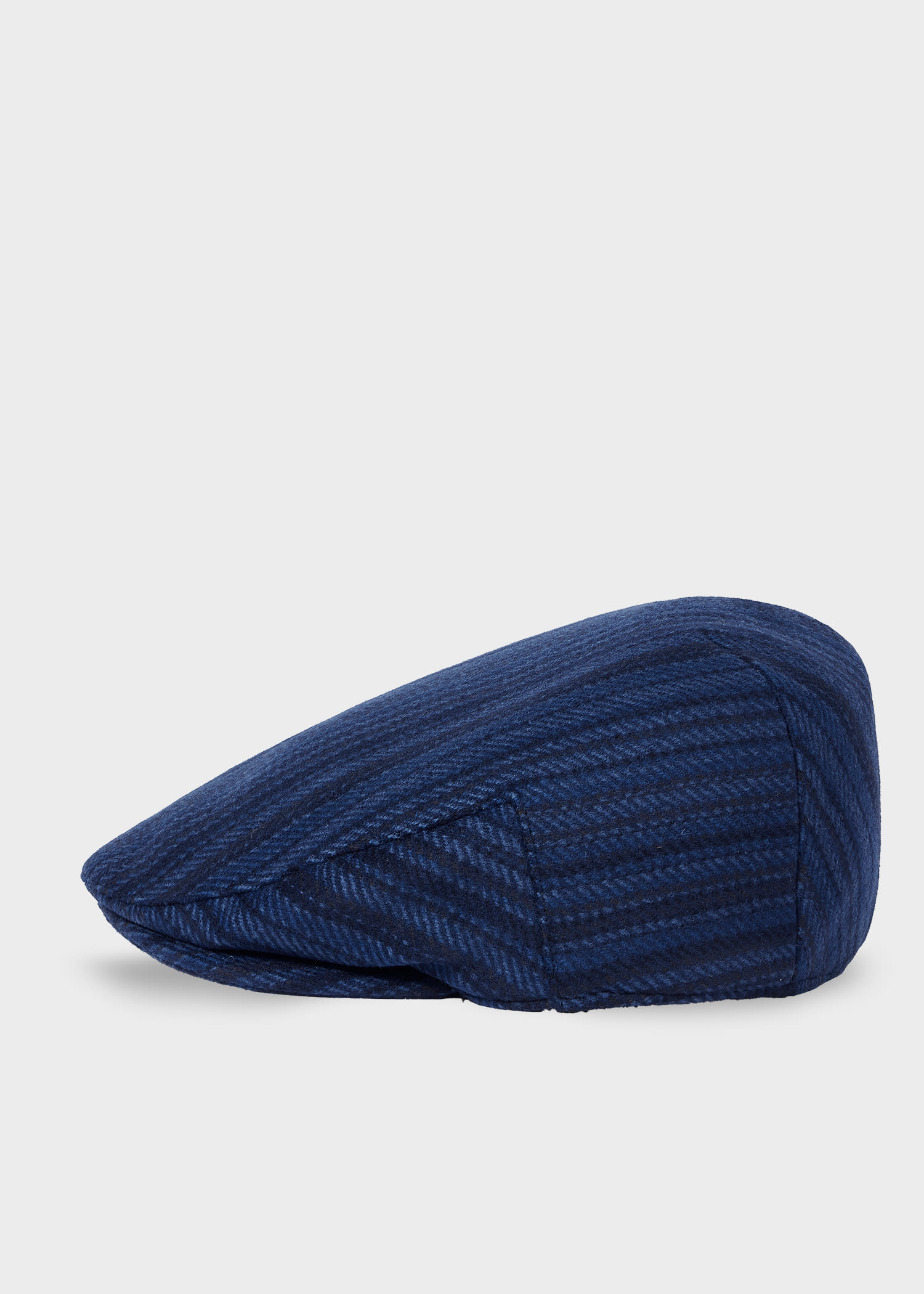 Paul Smith Navy 'Signature Stripe' Merino Wool Flat Cap Blue