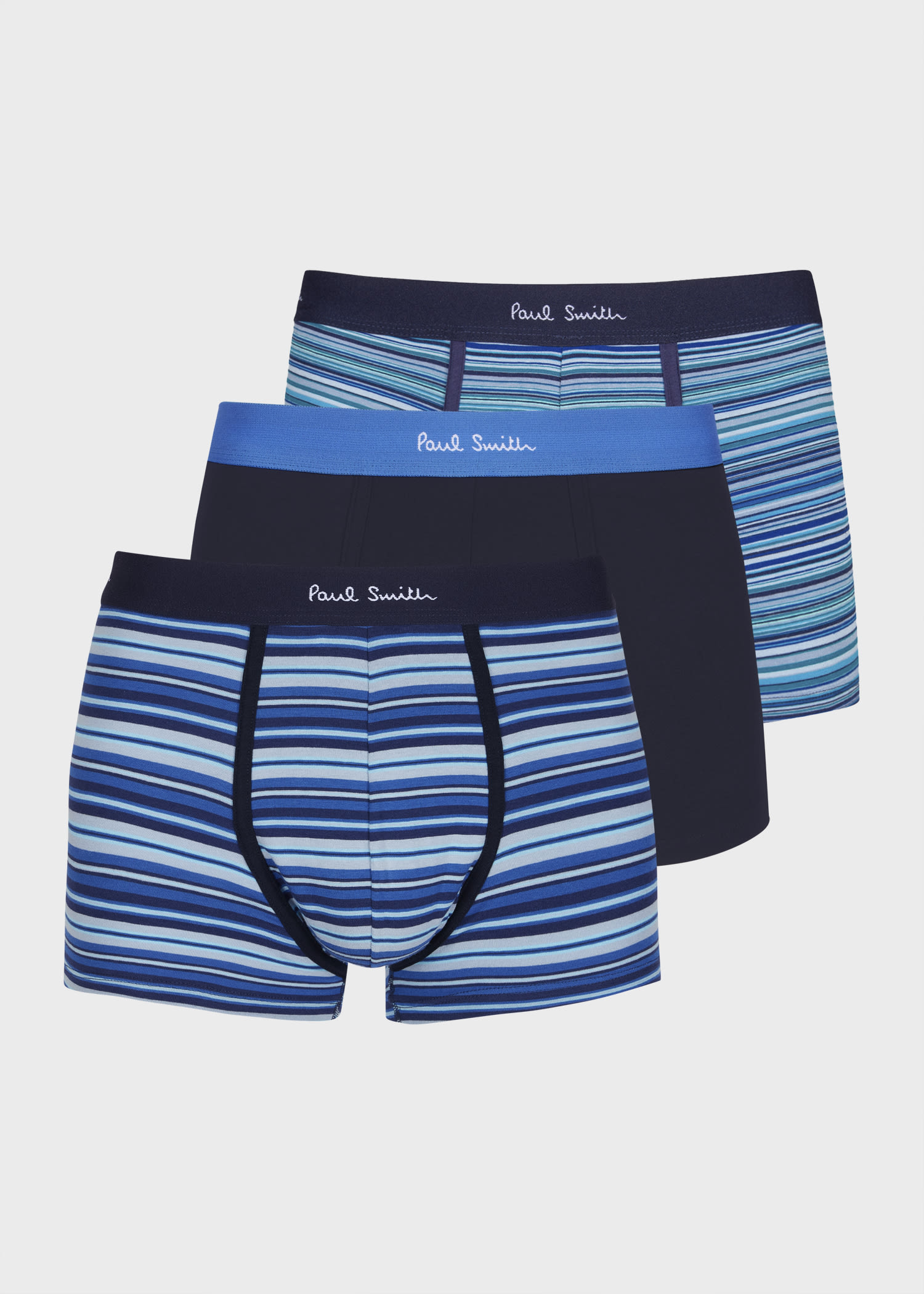 Paul Smith Blue 'signature Stripe' Three Pack Boxer Briefs Multicolour In Blue