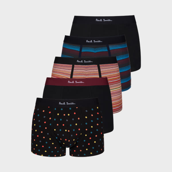Paul Smith Spot And Stripe Mix Boxer Briefs Five Pack Multicolour