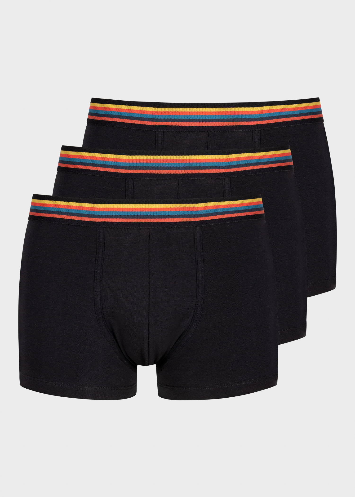 Paul Smith Black Low-Rise 'Artist Stripe' Organic Cotton Boxer Briefs Three Pack